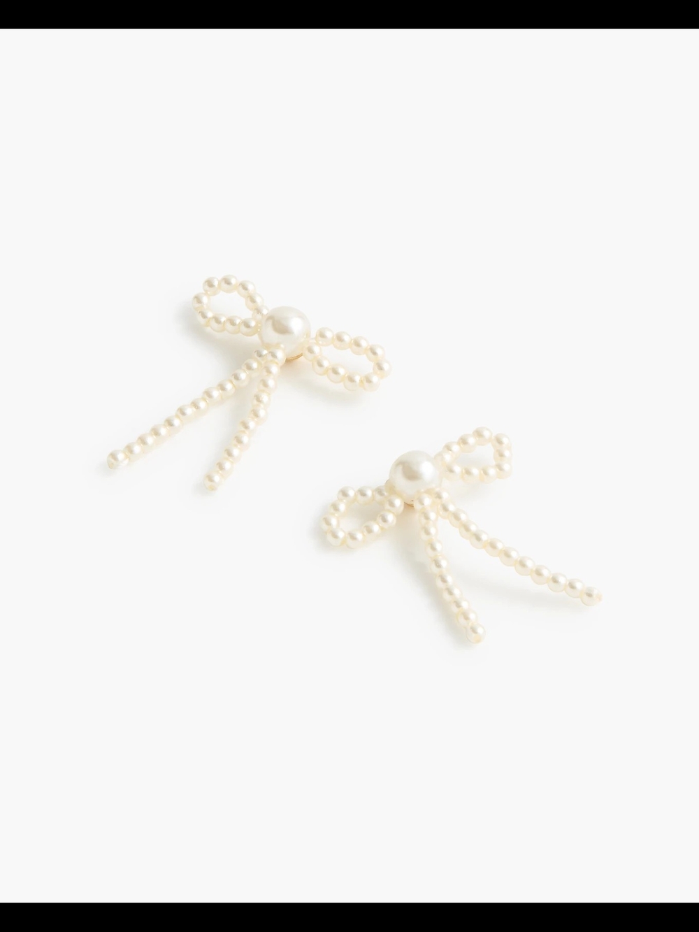 J.Crew Pearl Bow Drop Earrings, White